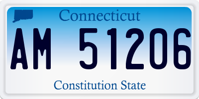 CT license plate AM51206