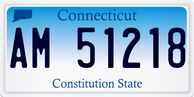CT license plate AM51218