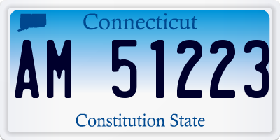 CT license plate AM51223