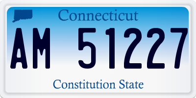 CT license plate AM51227