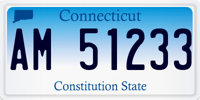 CT license plate AM51233