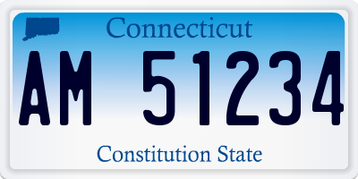 CT license plate AM51234