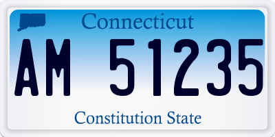 CT license plate AM51235
