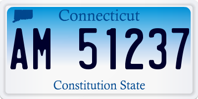 CT license plate AM51237