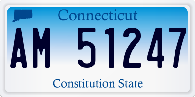 CT license plate AM51247