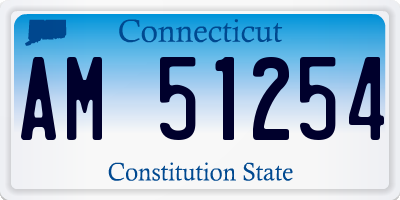 CT license plate AM51254