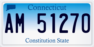 CT license plate AM51270
