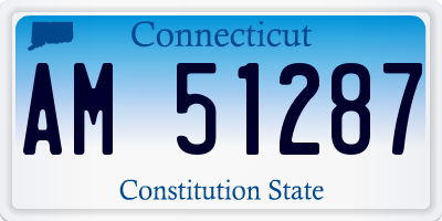CT license plate AM51287