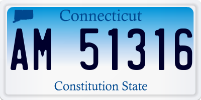 CT license plate AM51316
