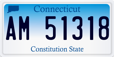CT license plate AM51318