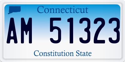 CT license plate AM51323