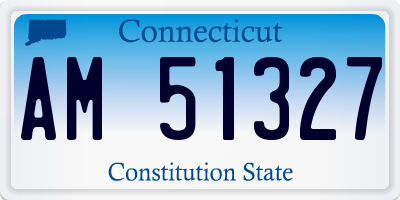 CT license plate AM51327
