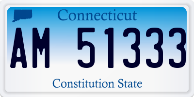 CT license plate AM51333