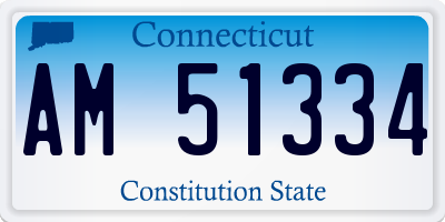 CT license plate AM51334