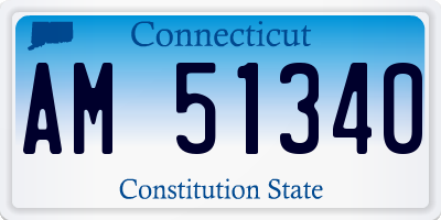 CT license plate AM51340