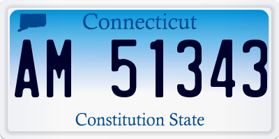 CT license plate AM51343