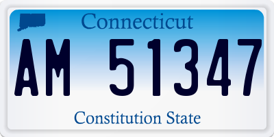 CT license plate AM51347