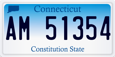 CT license plate AM51354