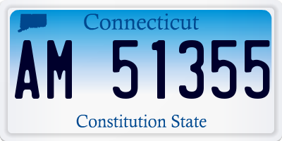 CT license plate AM51355