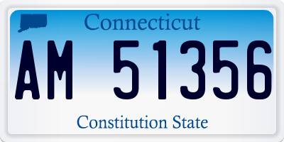 CT license plate AM51356