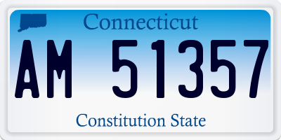 CT license plate AM51357