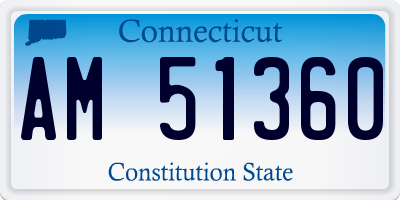 CT license plate AM51360