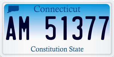 CT license plate AM51377