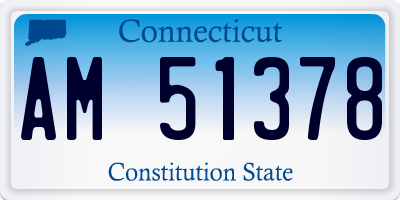 CT license plate AM51378