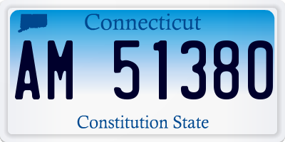 CT license plate AM51380