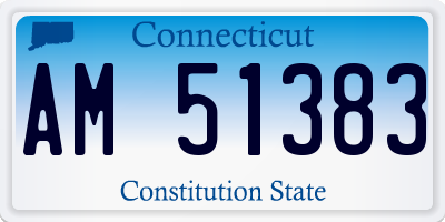 CT license plate AM51383