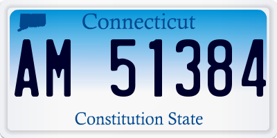 CT license plate AM51384