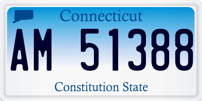 CT license plate AM51388
