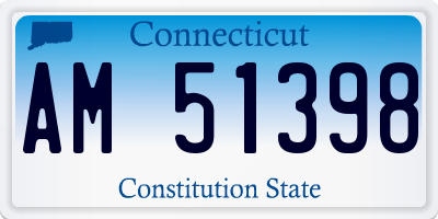 CT license plate AM51398