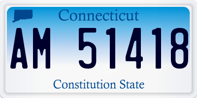CT license plate AM51418