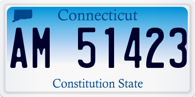 CT license plate AM51423