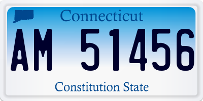 CT license plate AM51456