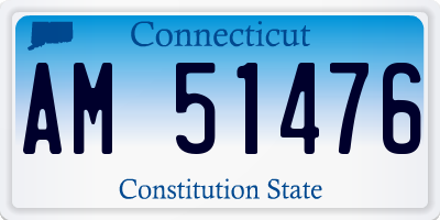 CT license plate AM51476
