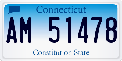 CT license plate AM51478