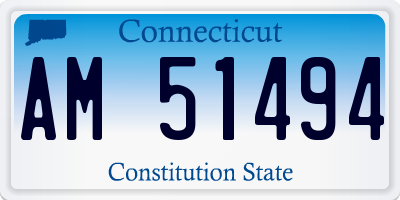 CT license plate AM51494