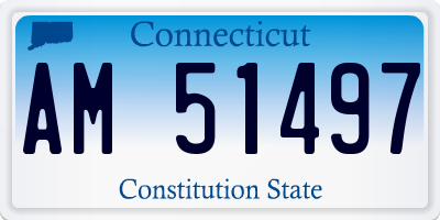 CT license plate AM51497