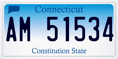 CT license plate AM51534
