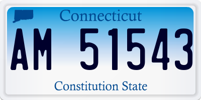 CT license plate AM51543