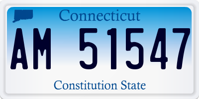 CT license plate AM51547