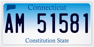 CT license plate AM51581