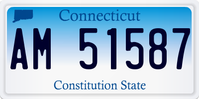 CT license plate AM51587