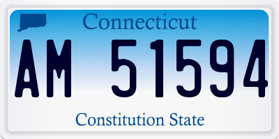 CT license plate AM51594