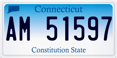 CT license plate AM51597