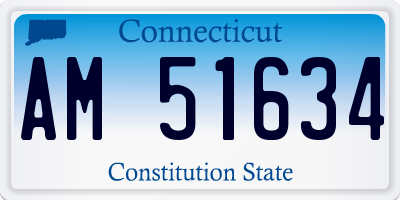 CT license plate AM51634