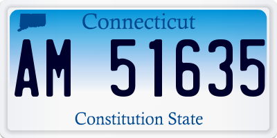 CT license plate AM51635