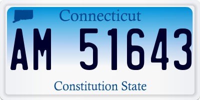 CT license plate AM51643